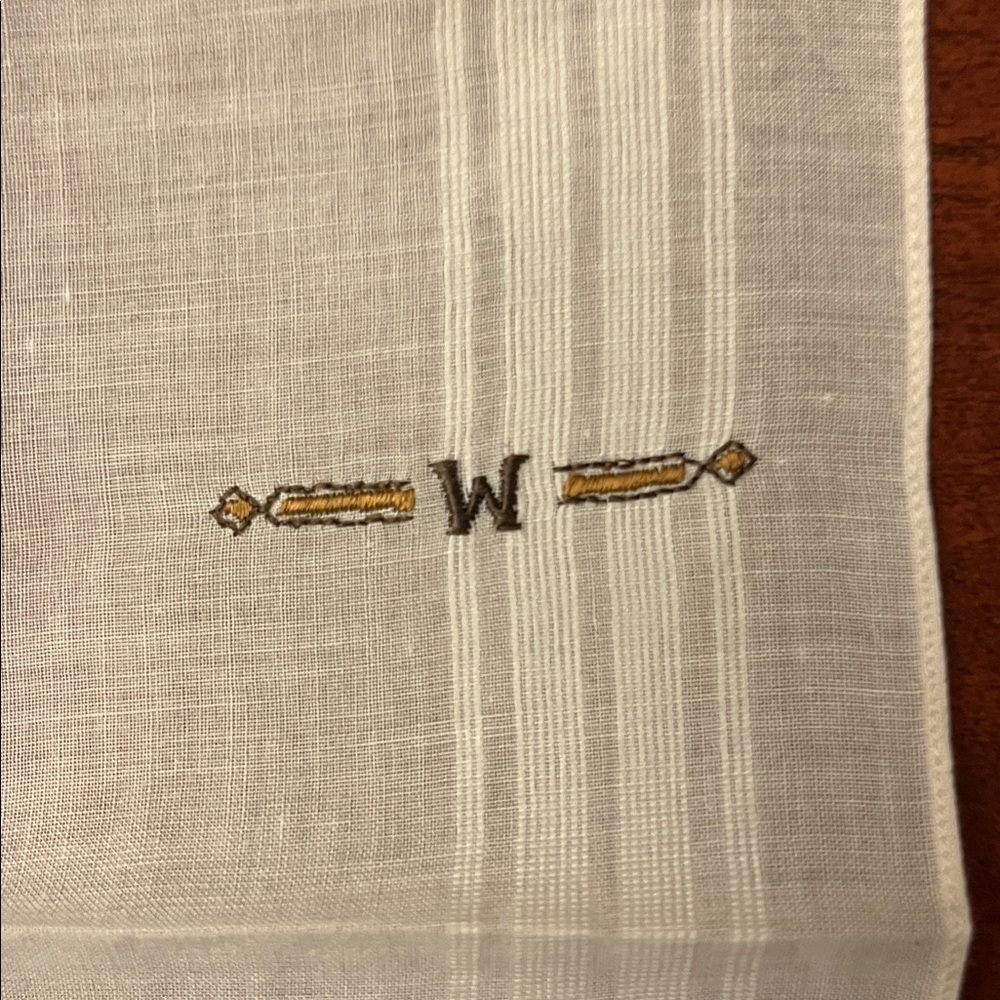 Vintage ‘M’ or ‘W’ Monogrammed handkerchief